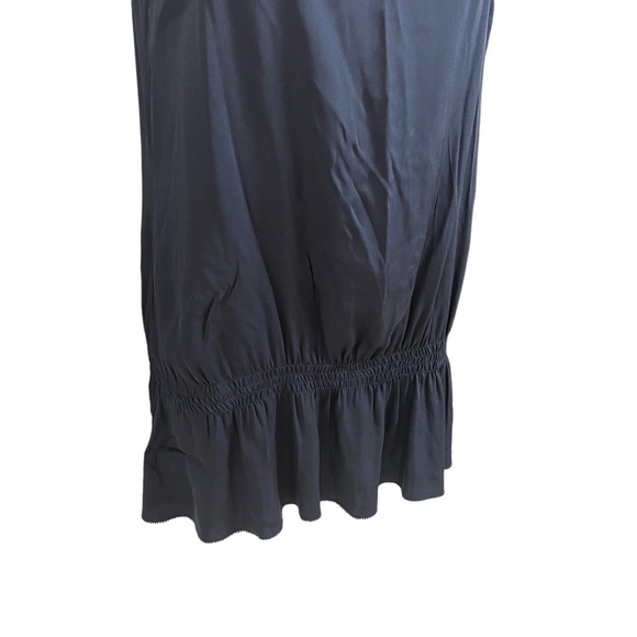 Saks Fifth Avenue Navy Blue Silk Sleeveless Blouse Ruching Bow Small Petite EUC - Picture 7 of 11